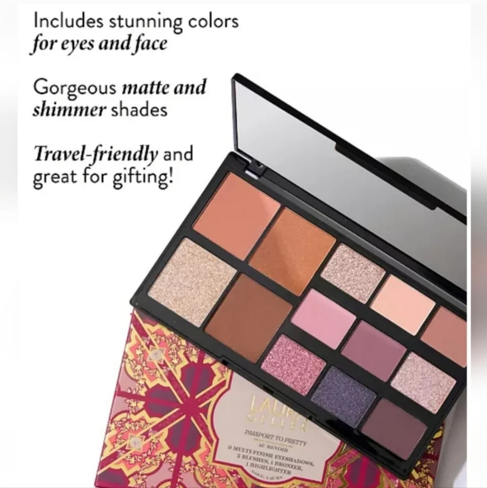 🌺Laura Geller Au Revoir Passport To Pretty Eyeshadow Palette Blush Bronzer